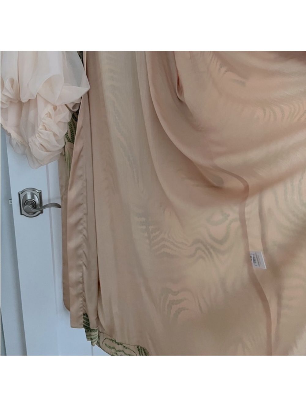 Fe Noel Green Scarf Ritual Print Wilted Sleeve Robe Voluminous Sleeves - Picture 6 of 8